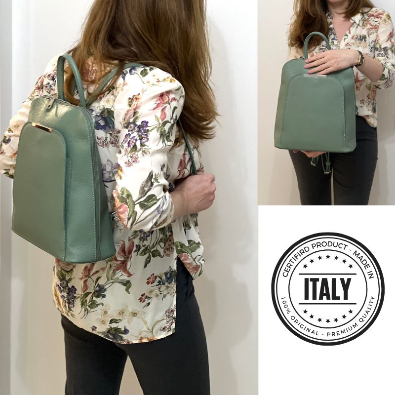 Rucsac de dama verde din piele | colectia 2025